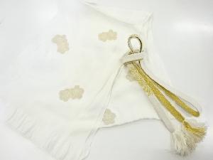 リサイクル　正絹　梅模様織出し帯揚げ・帯締めセット